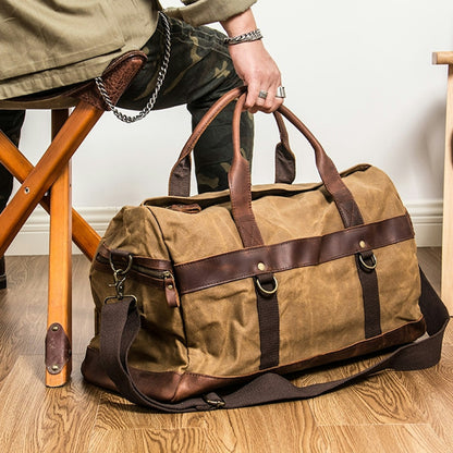 Canvas & Leather Weekender Bag