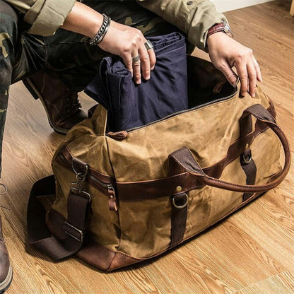 Canvas & Leather Weekender Bag