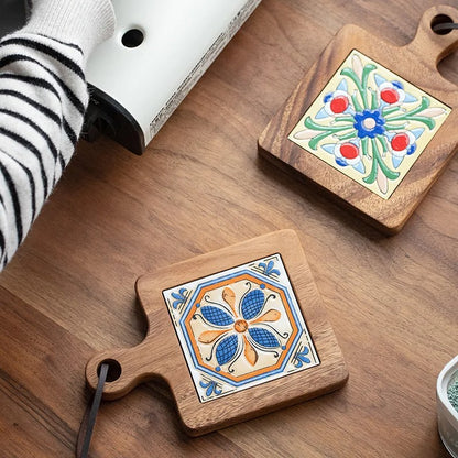 Handcrafted Wooden Hot Plate Tile