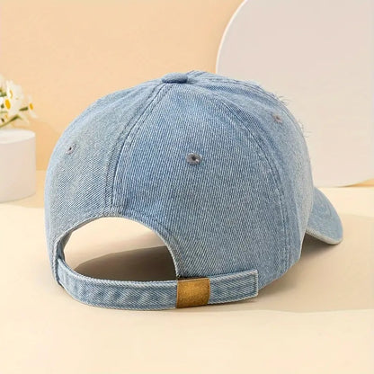 Distressed Denim Baseball Cap