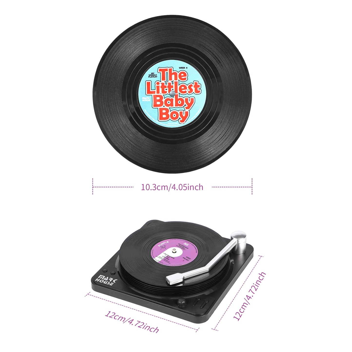 Retro Vinyl and Record Player Coasters - 6 Piece Set