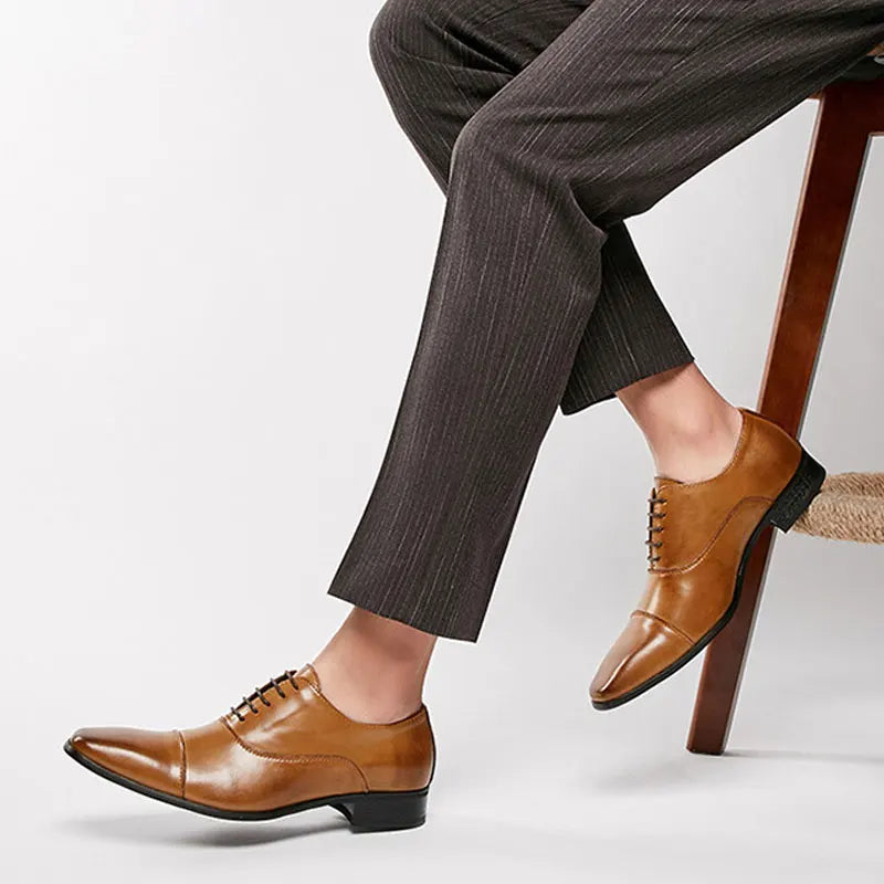 Classic Tan Oxford Dress Shoes