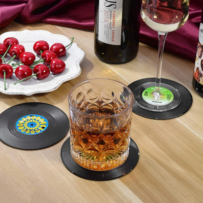 Retro Vinyl and Record Player Coasters - 6 Piece Set