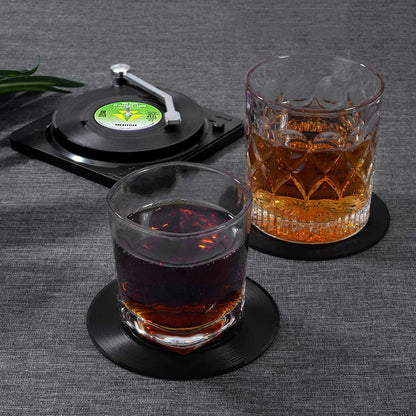 Retro Vinyl and Record Player Coasters - 6 Piece Set