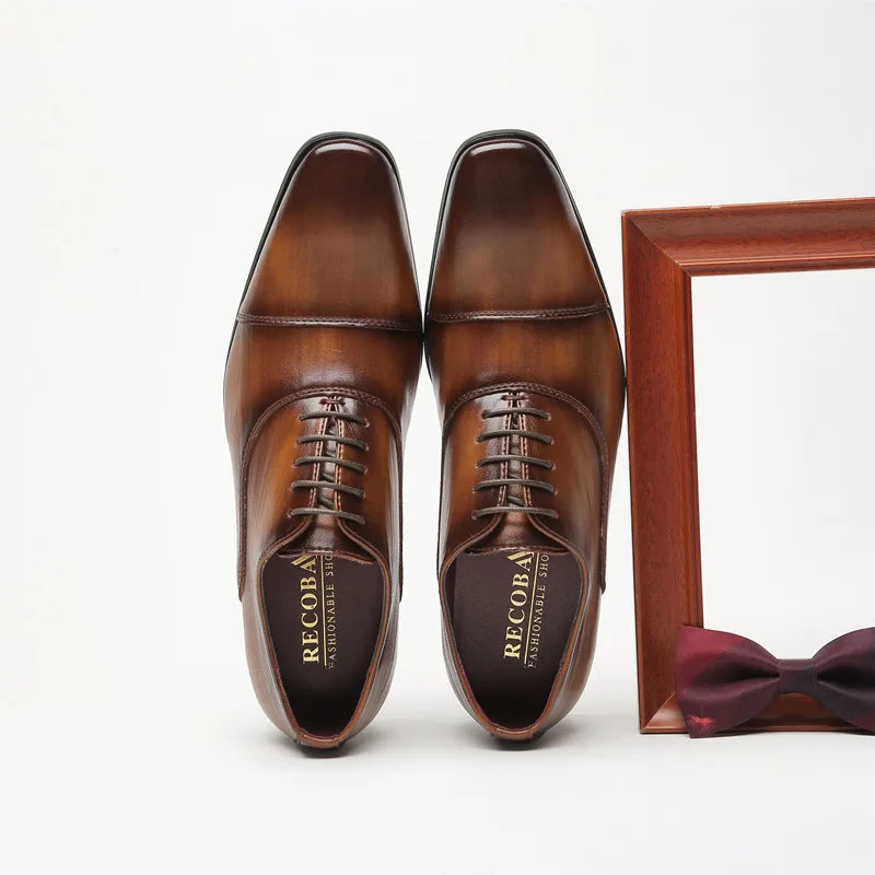 Classic Tan Oxford Dress Shoes