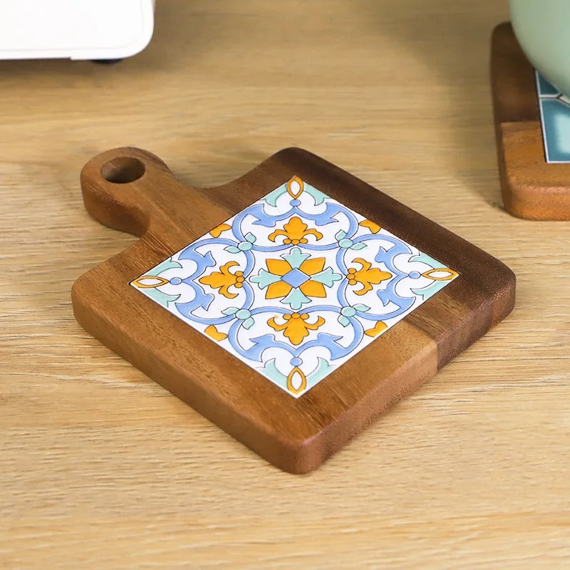 Handcrafted Wooden Hot Plate Tile