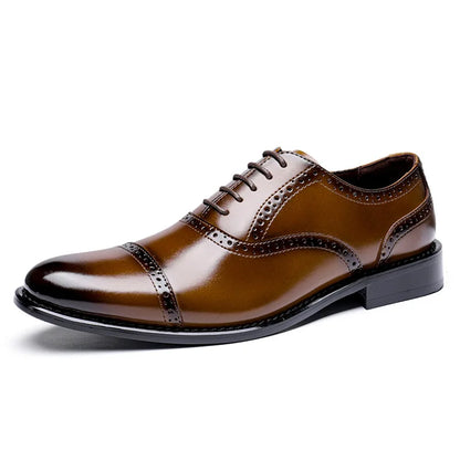 Dual-Tone Wingtip Oxford Shoes