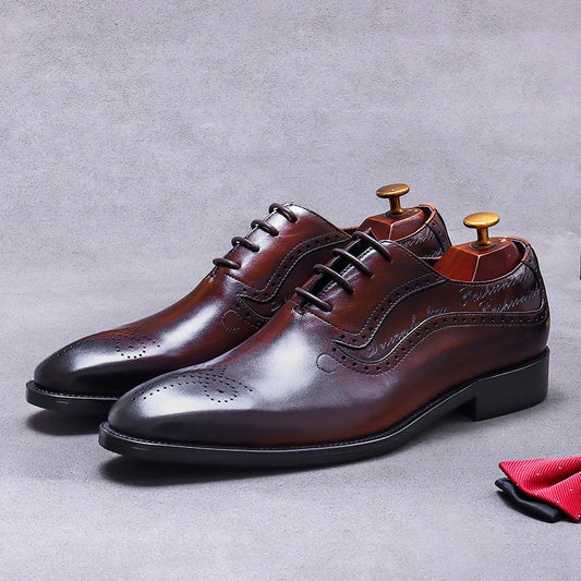 Burgundy Oxford Brogue Shoes