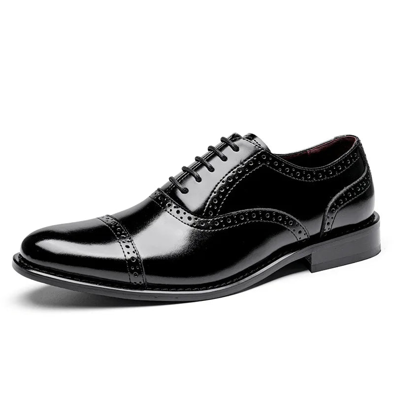 Dual-Tone Wingtip Oxford Shoes