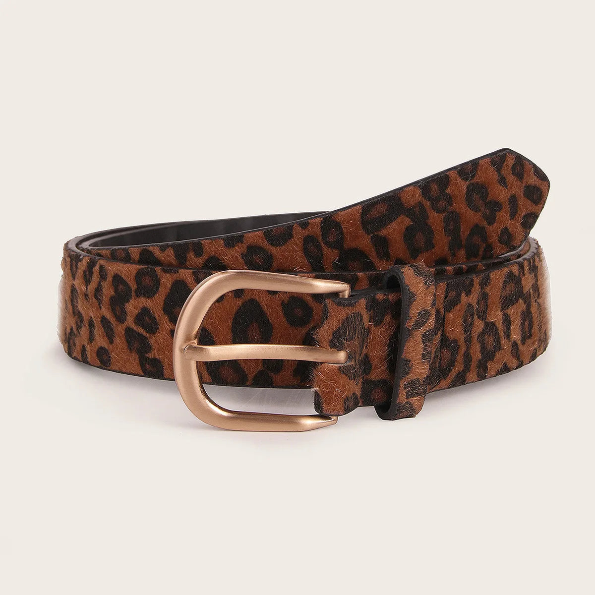 Faux Leopard Belt