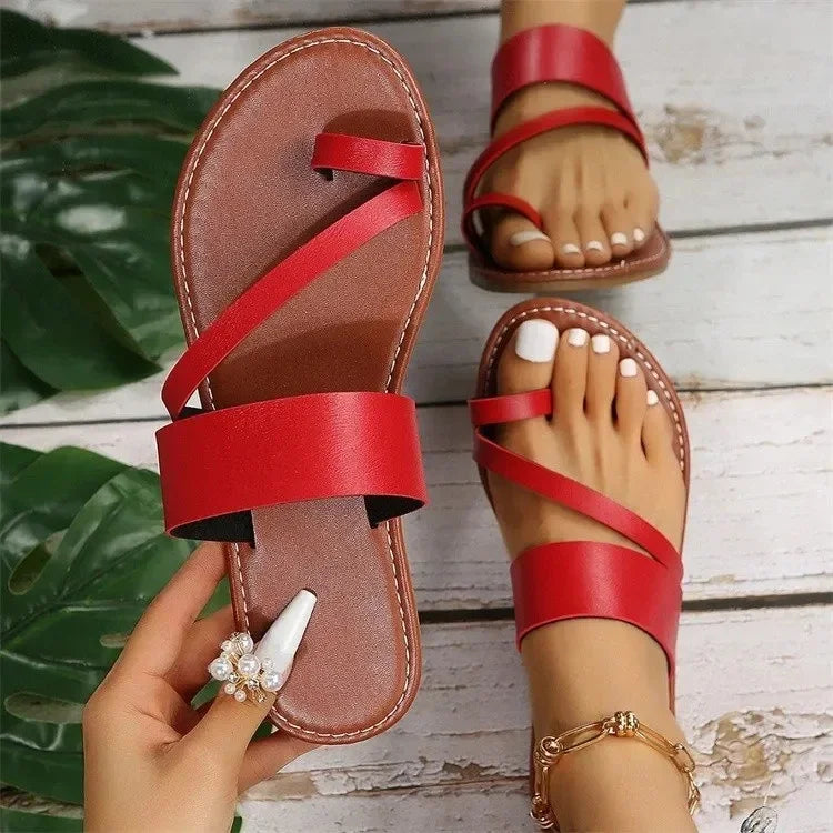 Minimalist Leather Strap Sandals