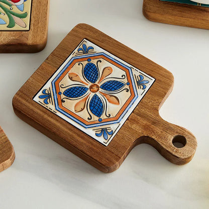 Handcrafted Wooden Hot Plate Tile