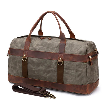 Canvas & Leather Weekender Bag