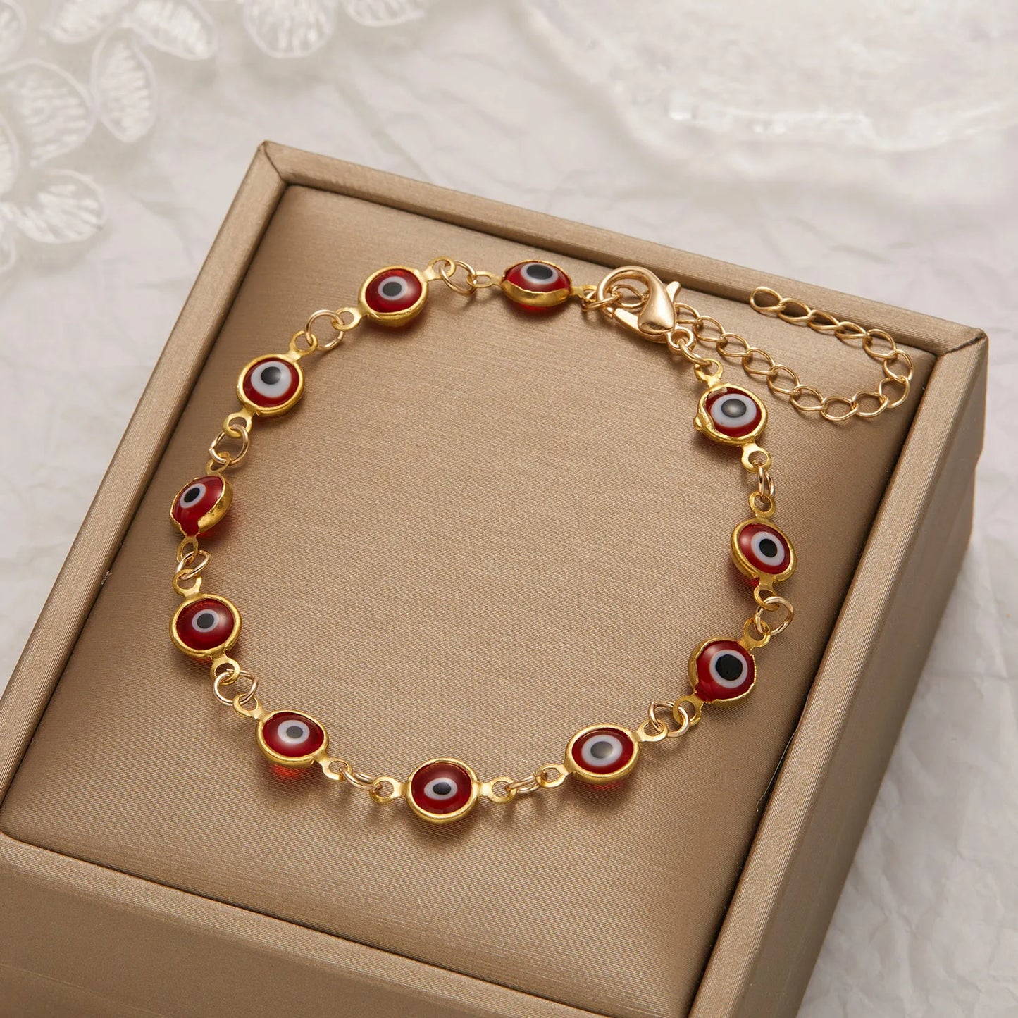 Golden Evil Eye Charm Bracelet