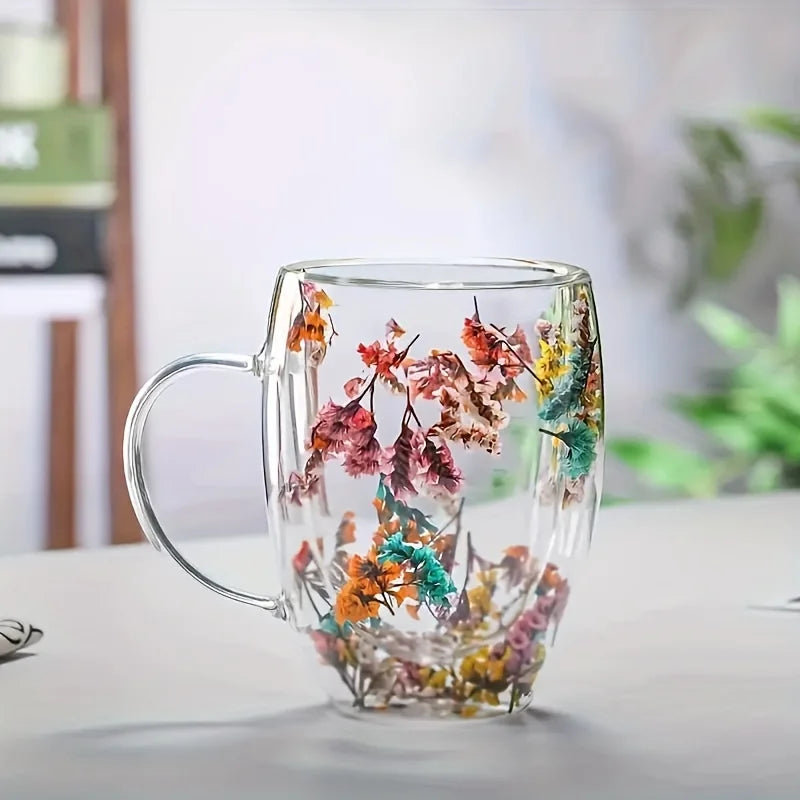 Floral Bliss Glass Mug