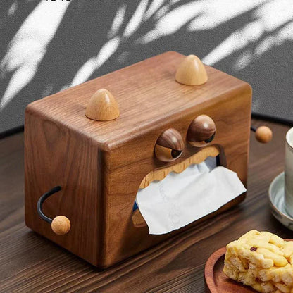 Walnut Monster Tissue Box