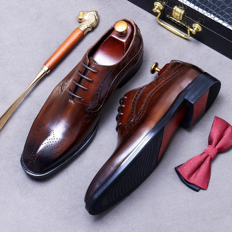 Burgundy Oxford Brogue Shoes