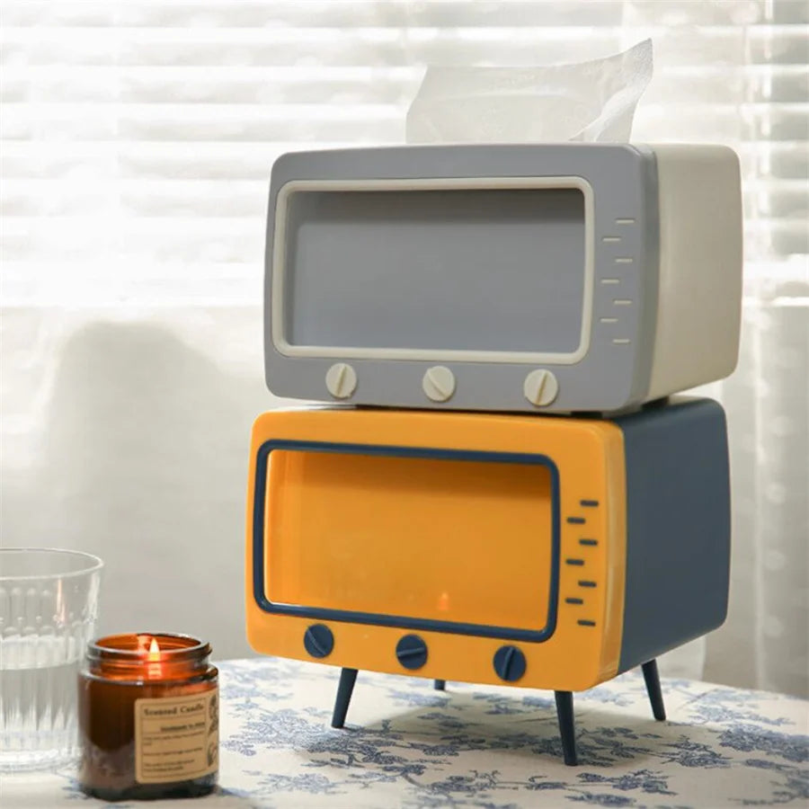 Classic TV Tissue Box with Phone Holder