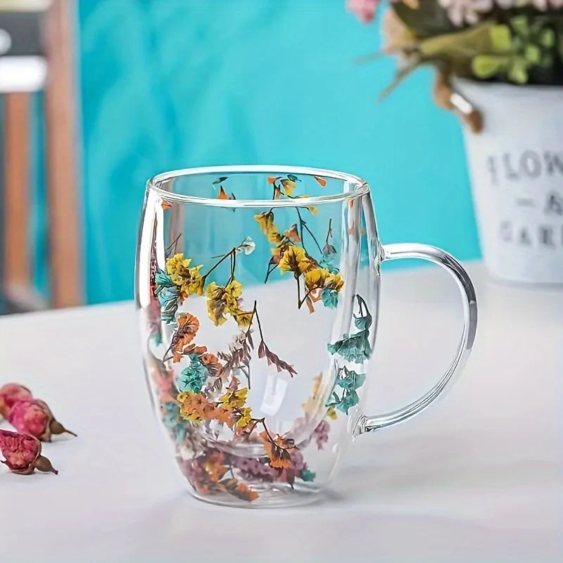 Floral Bliss Glass Mug