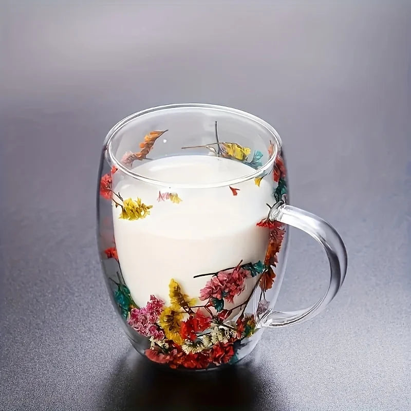 Floral Bliss Glass Mug