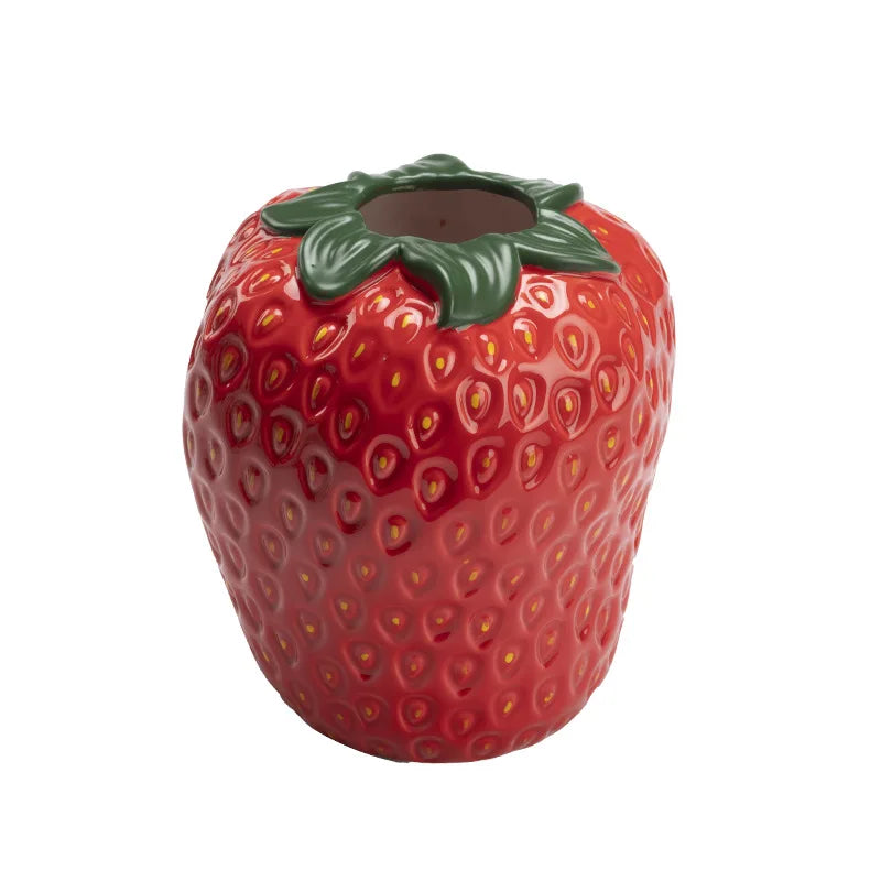 Ceramic Strawberry Flower Vase