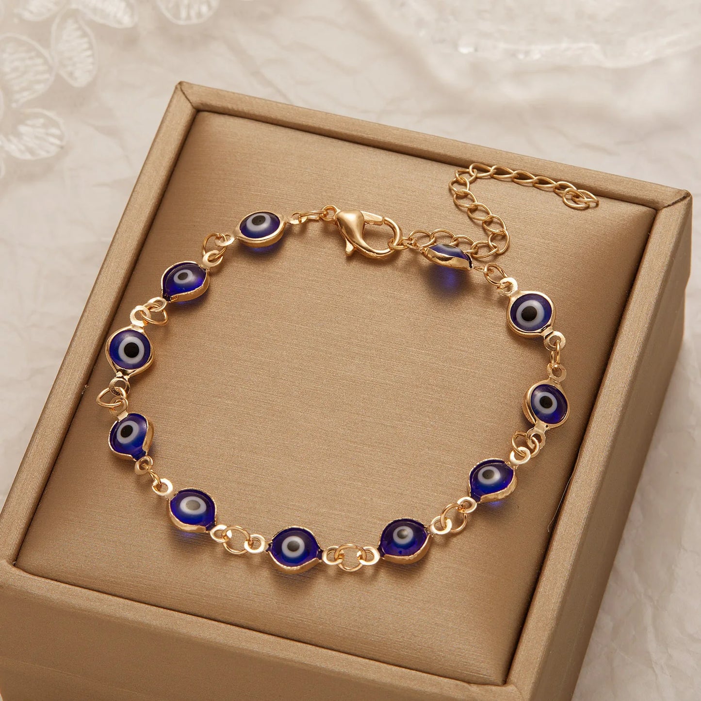 Golden Evil Eye Charm Bracelet