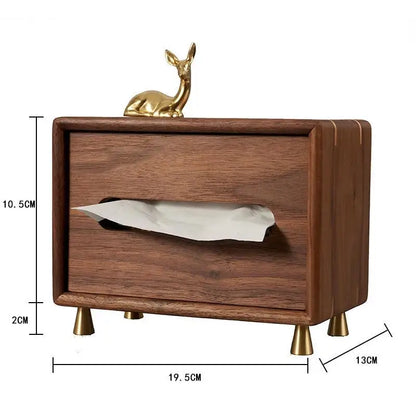 Brass Deer Magnetic Tissue Box