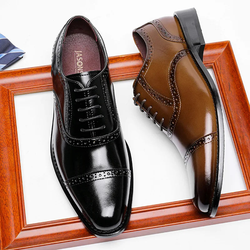 Dual-Tone Wingtip Oxford Shoes