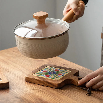 Handcrafted Wooden Hot Plate Tile